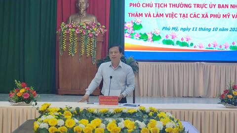 Phó Chủ tịch Thường trực UBND tỉnh Nguyễn Tuấn Thanh làm việc với các xã Phù Mỹ và Phù Mỹ Nam